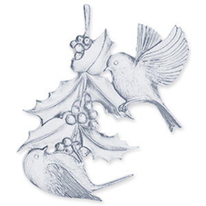 Amos Pewter Ornament  - Chickadees