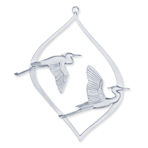 Amos Pewter Ornament - Blue Herons