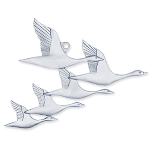 Amos Pewter Ornament - Geese