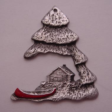 Watson Pewter - Canoe-Tree ornament