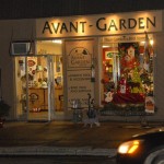 Avant Garden Shop storefront at night