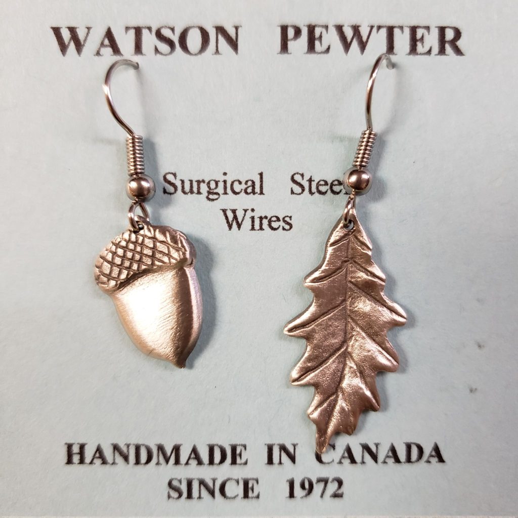 Watson Pewter Acorn and Oak Leaf earrings The AvantGarden Shop