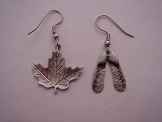 Watson Pewter - Maple leaf and key earrings