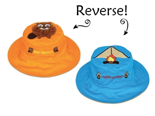 Reversible kids hat-Beaver/Tent