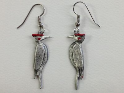 Watson Pewter - Pileated woodpecker Earrings