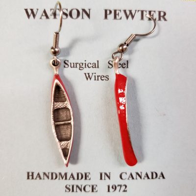 Watson Pewter - Canoe earrings (Red)