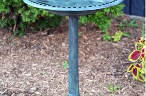 Polyresin Antique Bird Bath - Green