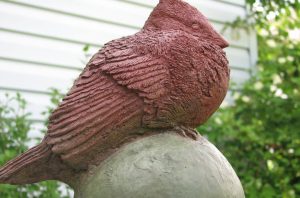 Cardinal On Fence Topper Natural