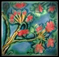 Cherry Blossoms Four Inch Blue 195x189