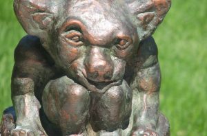 Gargoyle On Stump With Patina