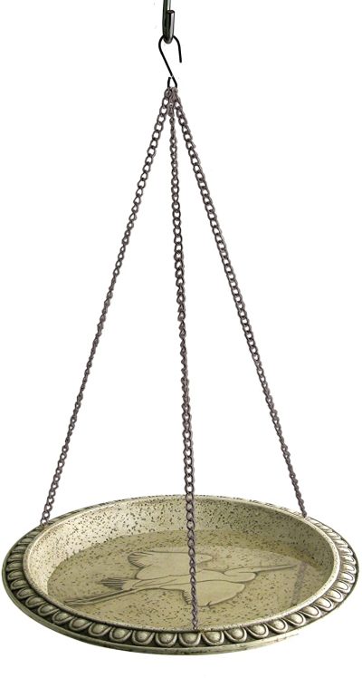 Hanging resin bird bath