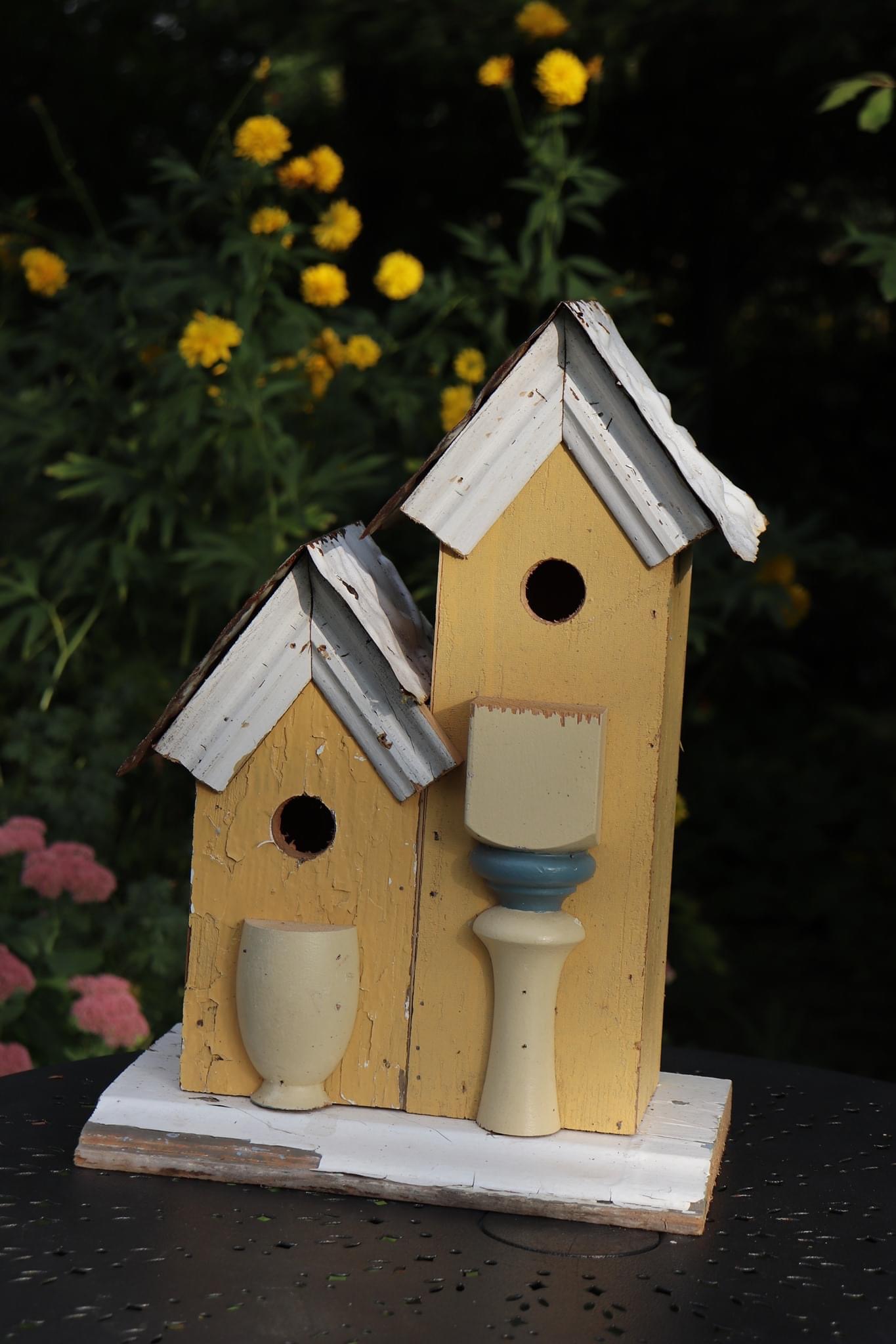 Double yellow birdhouse The AvantGarden Shop