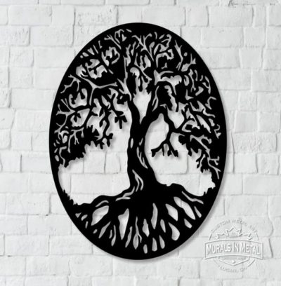 Tree of Life - Oval - Black (32" x 24")
