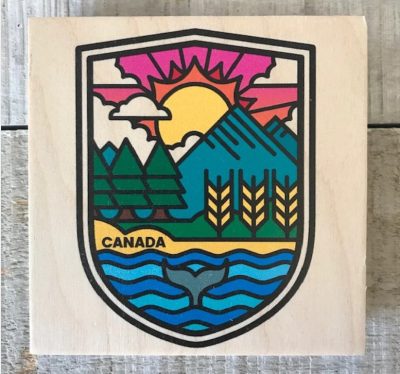 Reclaimed Print Coaster - Canada Crest