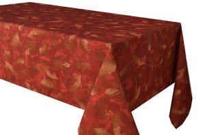 95324 Texstyles Printed Subtle Leaves 58 X 78 Tablecloth Rust 2