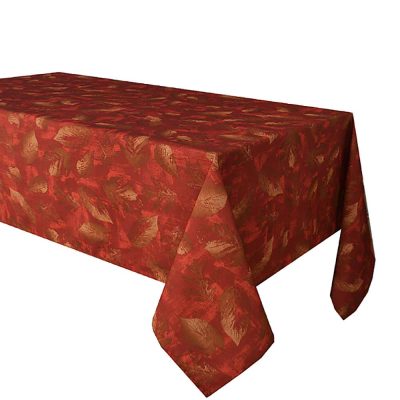 Table cloth - 78" x 58" (Seats 4-6) Subtle Leaves/Rust