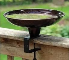 Deck Rail Bird Bath