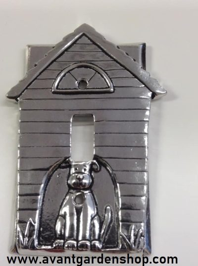 Switch plate cover - Pewter - Dog house