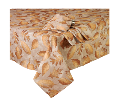 Table Cloth - Subtle Leaves/ Beige (108x58”)