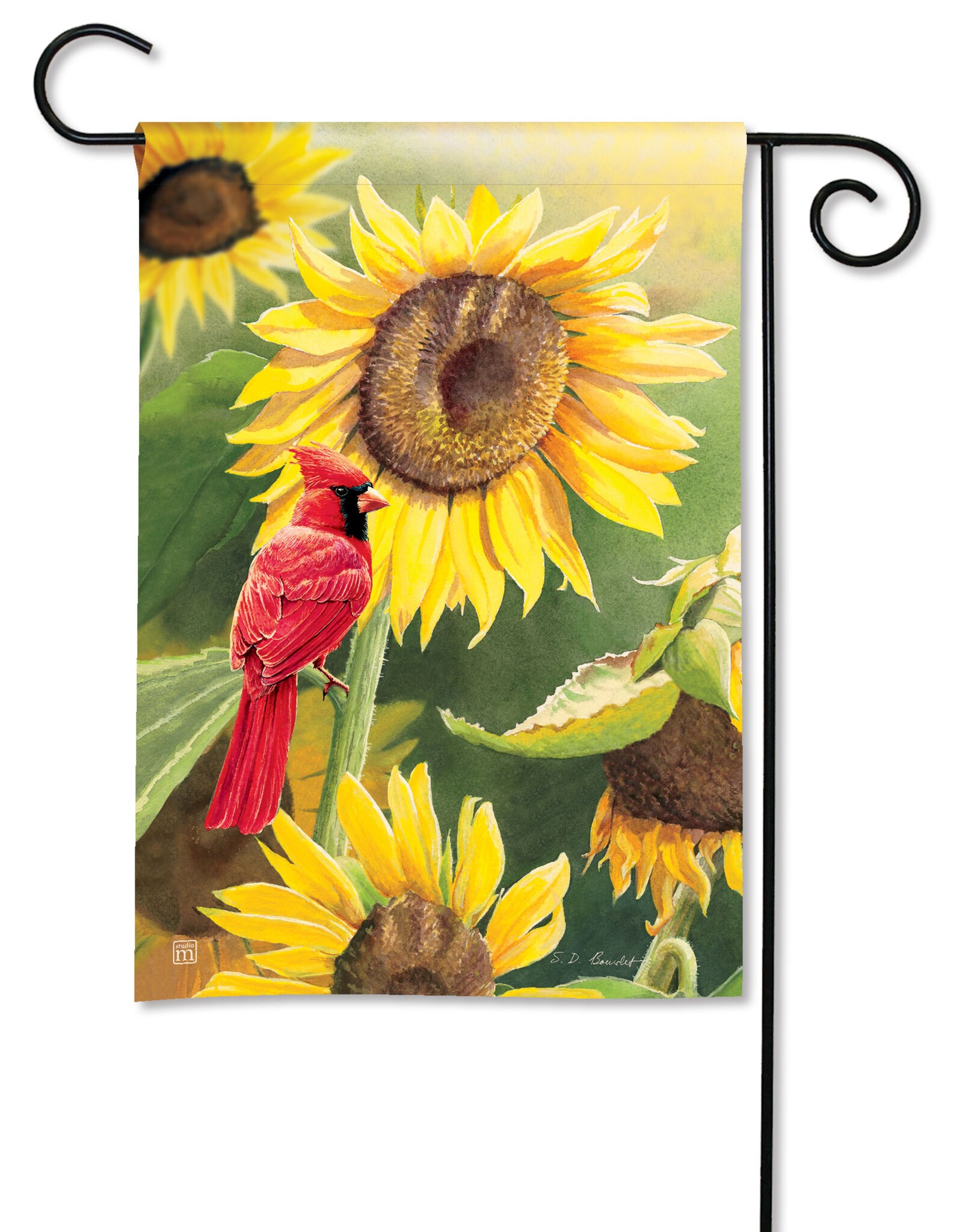 Garden Flag Sunflower Cardinal The Avant Garden Shop
