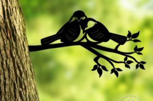 Chickadees On Branch