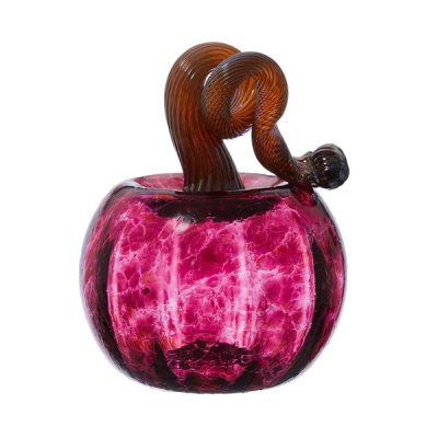 Kitras Glass Pumpkin - Large cranberry (6")