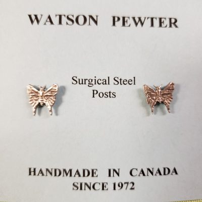 Watson Pewter - Butterfly earrings (studs)