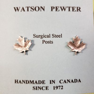 Watson Pewter - Maple leaf earrings (studs)