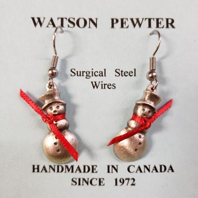 Watson Pewter - Snowman earrings