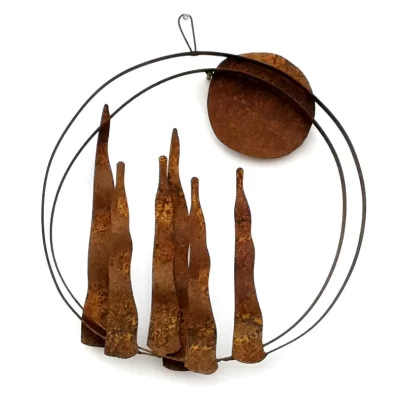 Metallic Evolution - Bird ring, pair - rust - Image 2