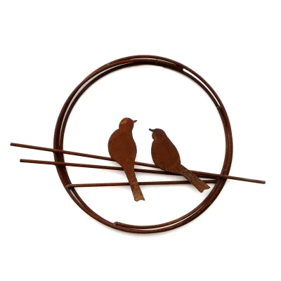 Metallic Evolution - Bird ring, pair - rust