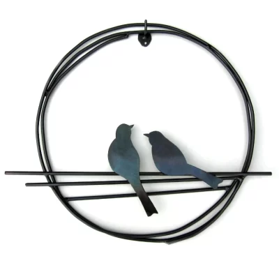 Metallic Evolution - Bird ring, pair - black