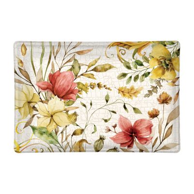 Michel Design Glass Soap Dish - Fall leaves & Flowers