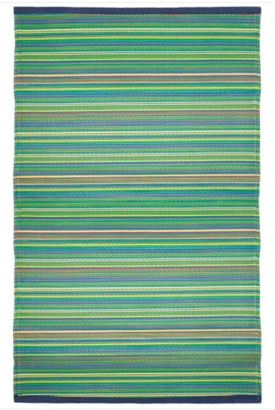 5 x 8' Plastic indoor/outdoor mat - Drizzle, Multi Green - Image 2