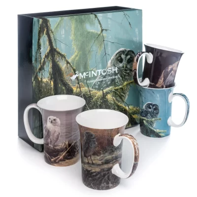 McIntosh Mugs, Robert Bateman - Owls (Set of 4 )