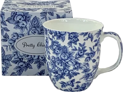 McIntosh Pretty Chintzy "Light Blue Roses" Mug