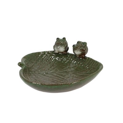 Ceramic bird bath - Frogs on bowl