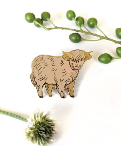 Enamel Pins By Crystal Driedger - Highland Cow