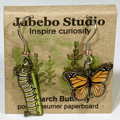 Jabebo Earrings - Monarch & Chrysalis