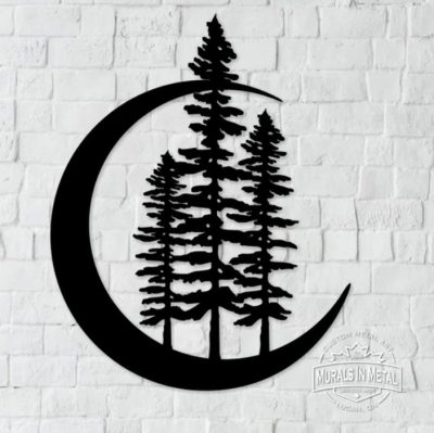 Crescent Moon & Trees