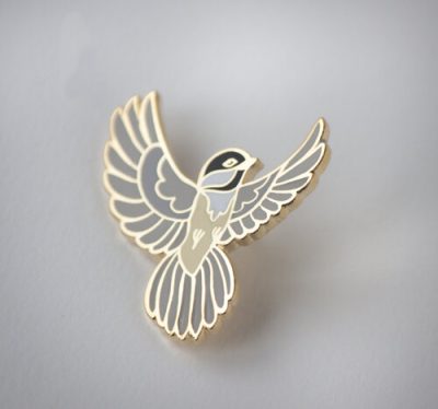 Enamel Pins By Crystal Driedger - Chickadee Flying