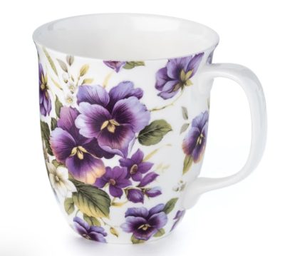 McIntosh Pretty Chintzy Java Mug - Purple Pansies
