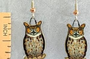 Jabebo Earrings - Great Horned Owl