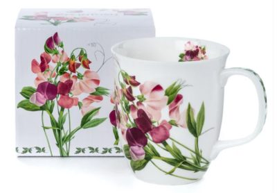 Botanical Flowers 'Pink Sweet Pea' Java Mug