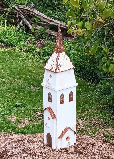 Rustic bird house-Tall clock tower