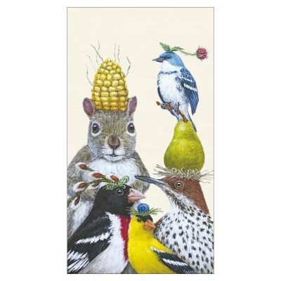 Vicki Sawyer - Hostess napkin, Party under the feeder