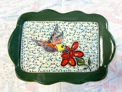 Cathy Allen Pottery - Hummingbird Tray (Local artist)