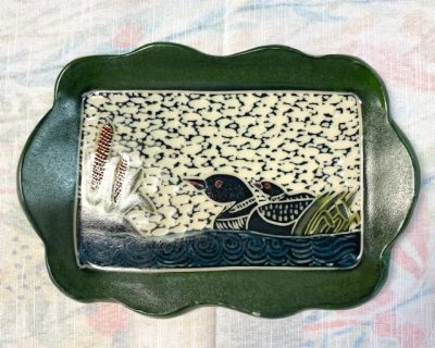 Cathy Allen Pottery - Loon Tray - (Local artist)