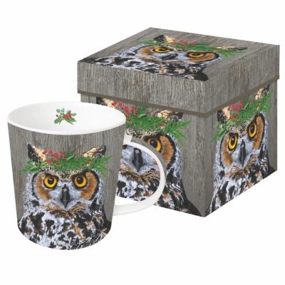 Two Can Art Mug - "Winterberry Owl"