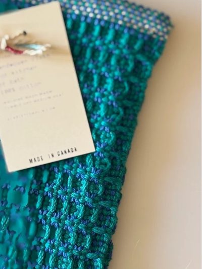 Hand Woven Cloth - Aqua + Blue